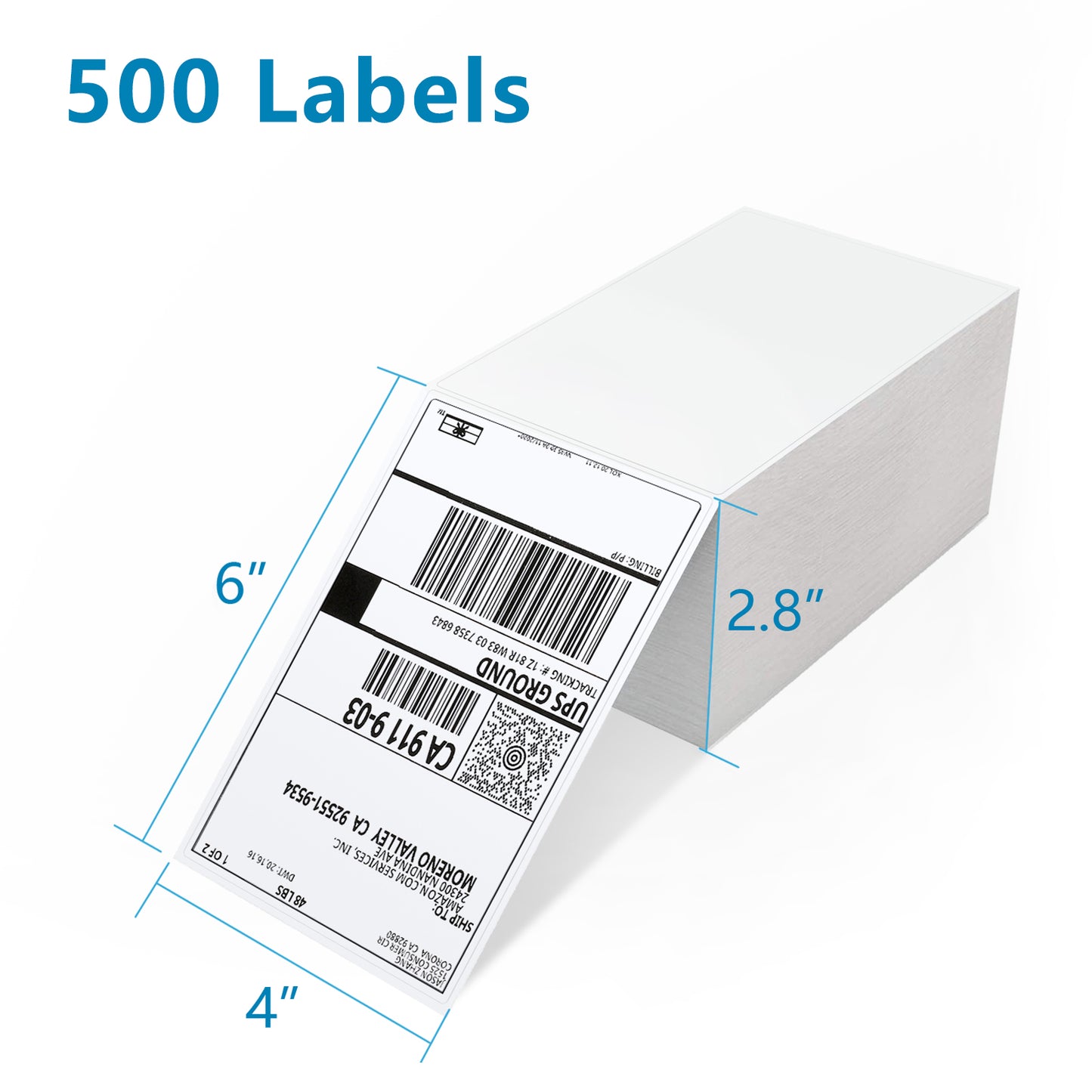 Gloryang 4x6" Shipping Labels - FanFold (500 Labels)