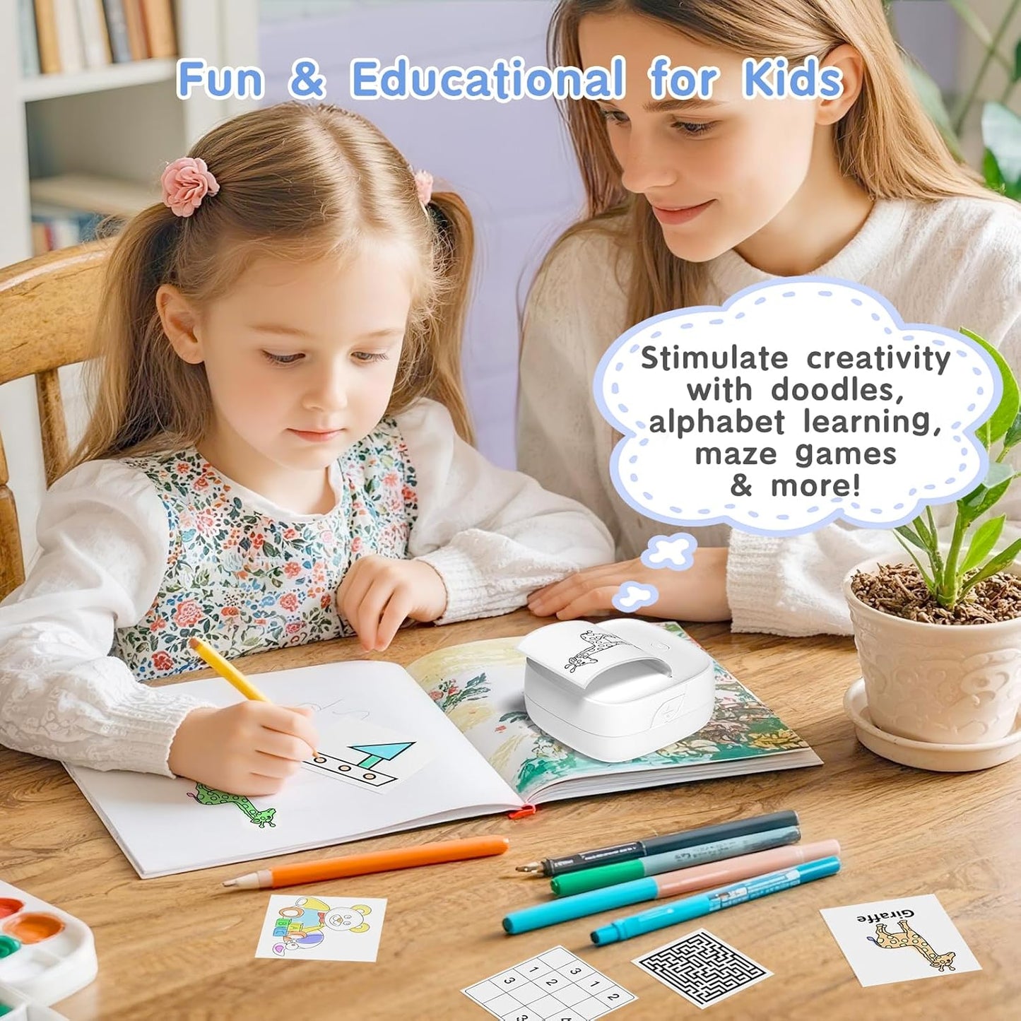 JD-23 Mini Thermal Sticker Printer White