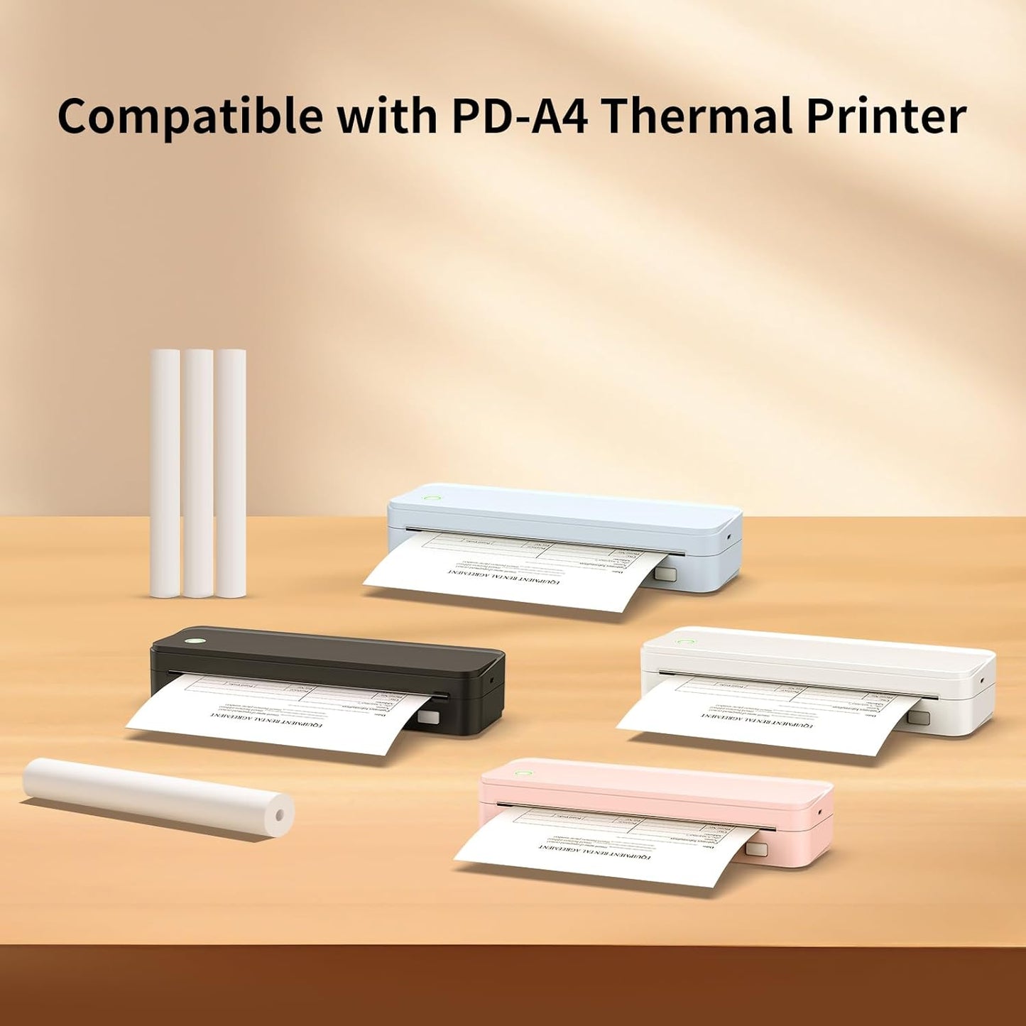 Gloryang PD-A4 Thermal Printer Paper 8.5''x11'' US Letter 4 Rolls