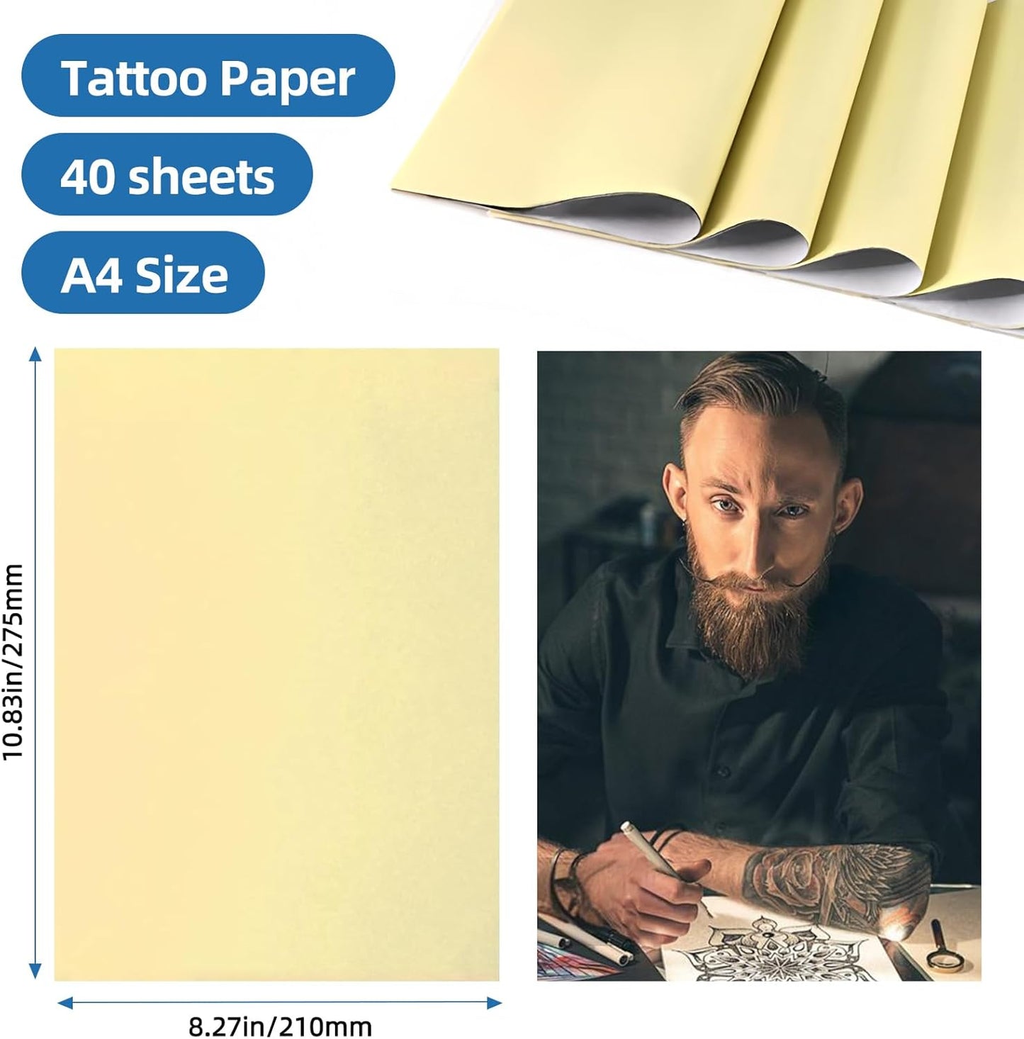 Gloryang 126BT Thermal Tattoo Transfer Paper - 40 Sheets A4 Size