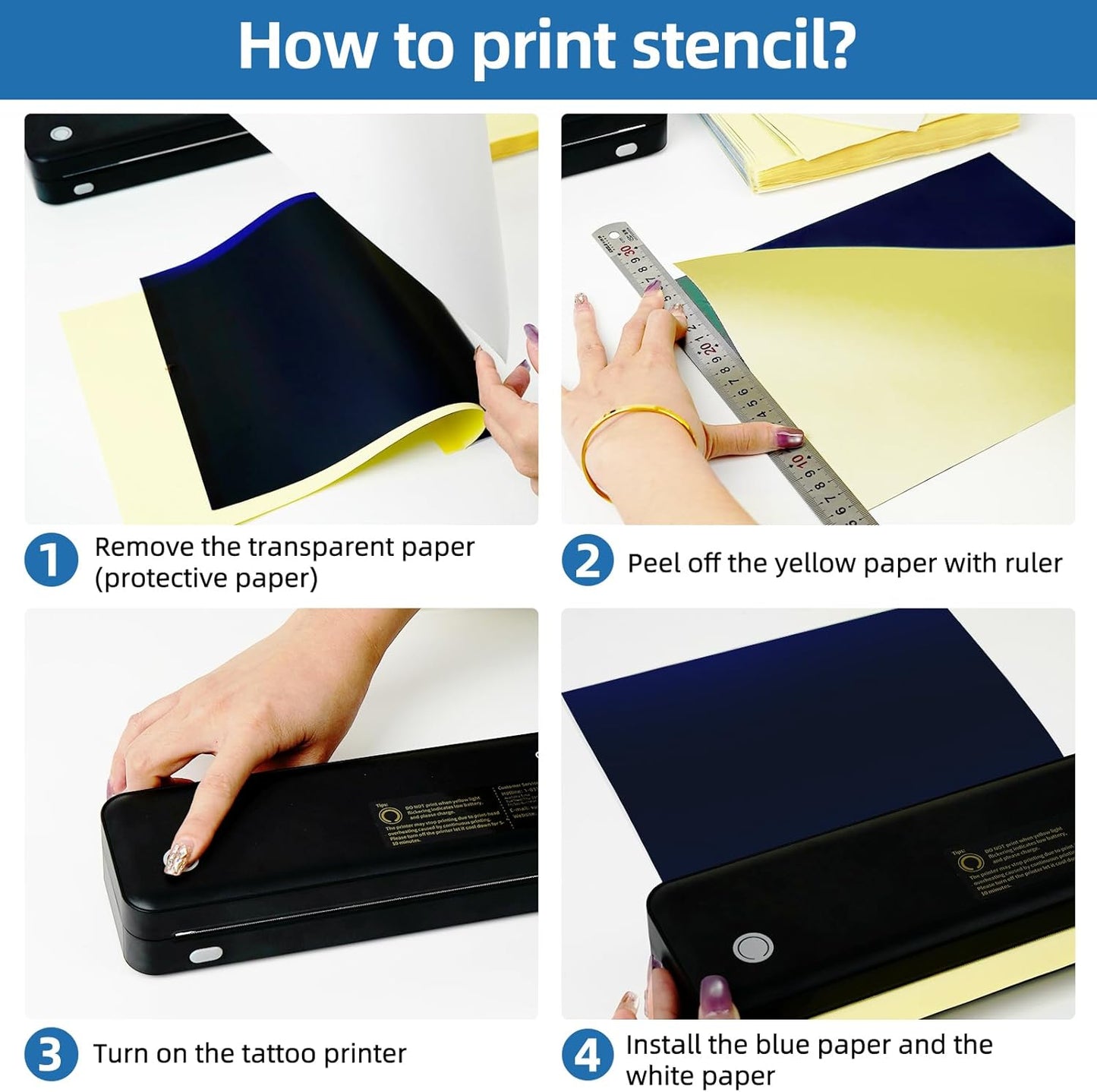 Gloryang 126BT Thermal Tattoo Transfer Paper - 100 Sheets A4 Size