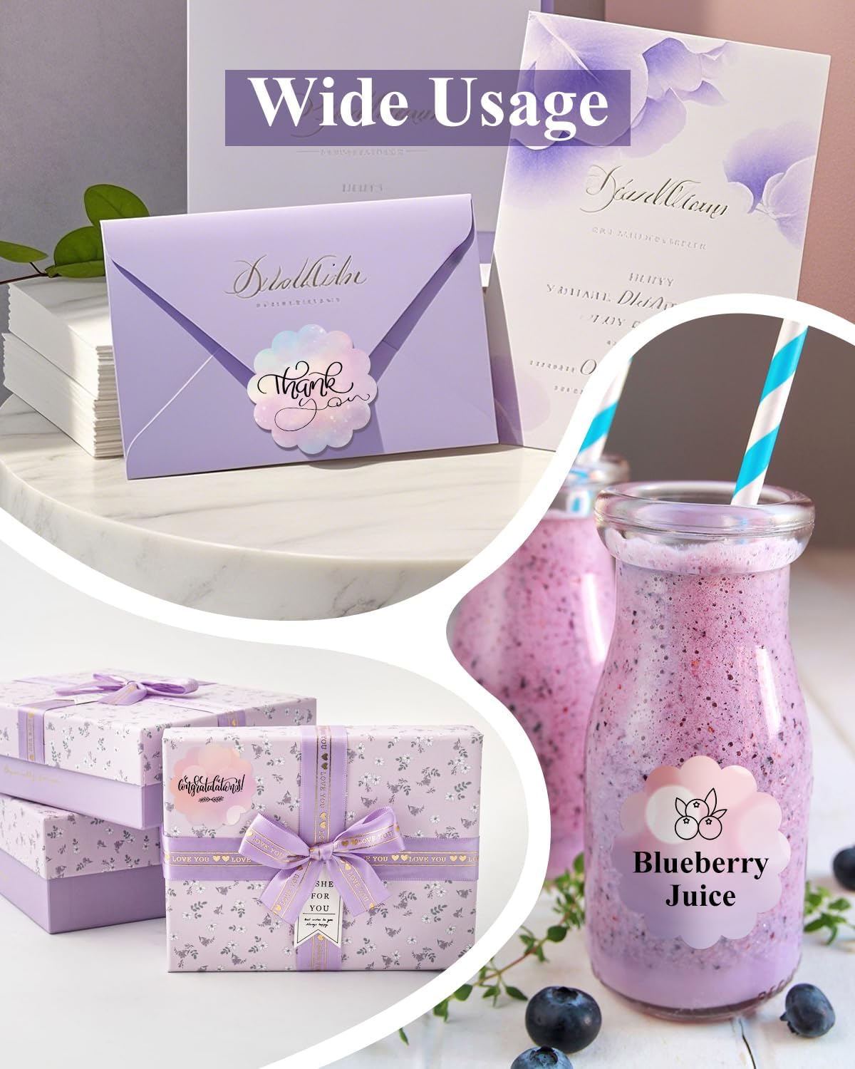 Gloryang 2" x 2" Thermal Printer Labels - 750 Labels/Roll Bubble