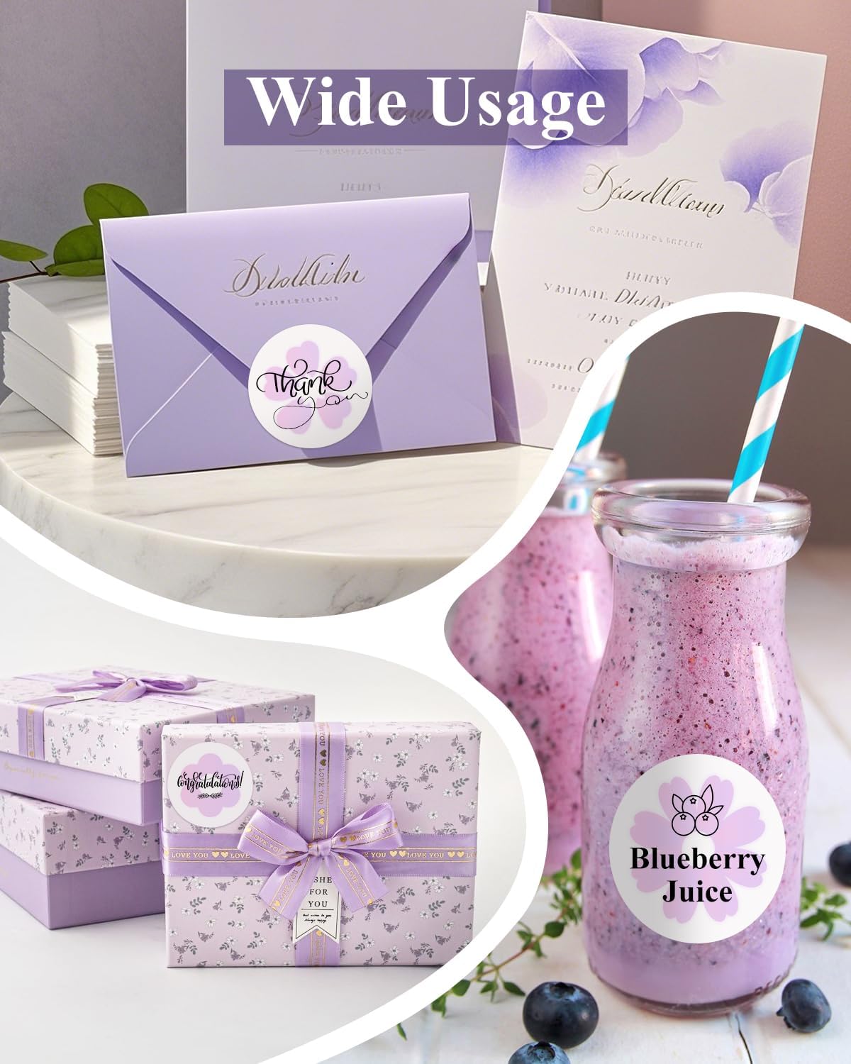 Gloryang 2" x 2" Thermal Printer Labels - 750 Labels/Roll Flower