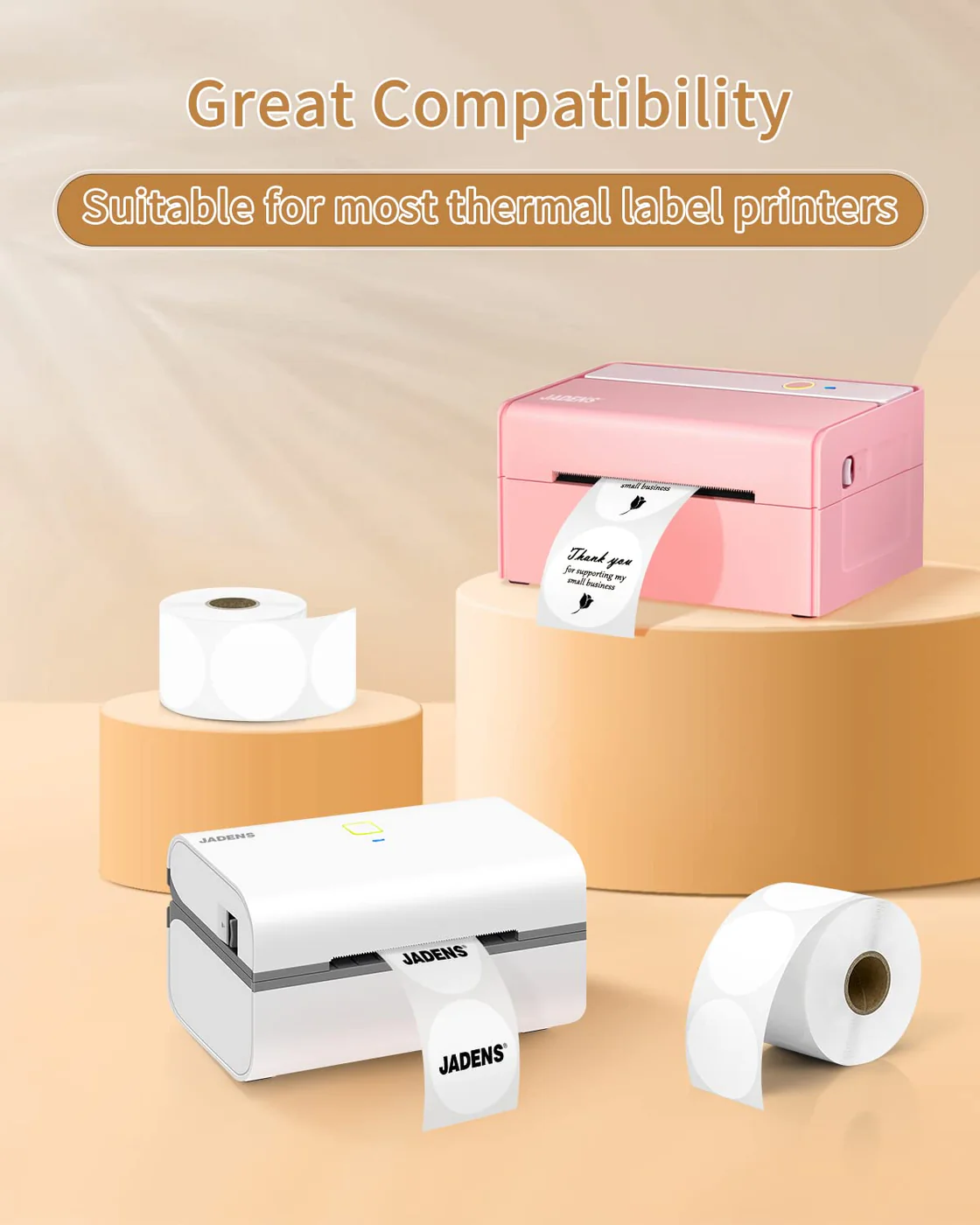 Gloryang 2inch Self-Adhesive Label Circle Sticker Label White Color