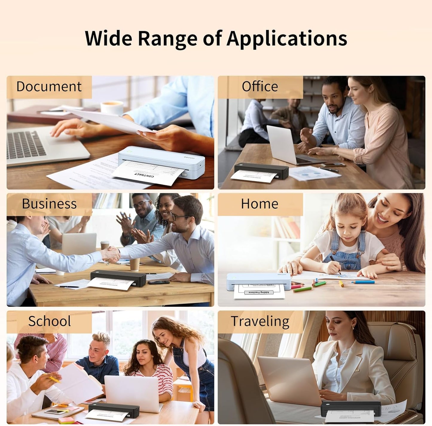 Gloryang PD-A4 Thermal Printer Paper 8.5''x11'' US Letter 4 Rolls