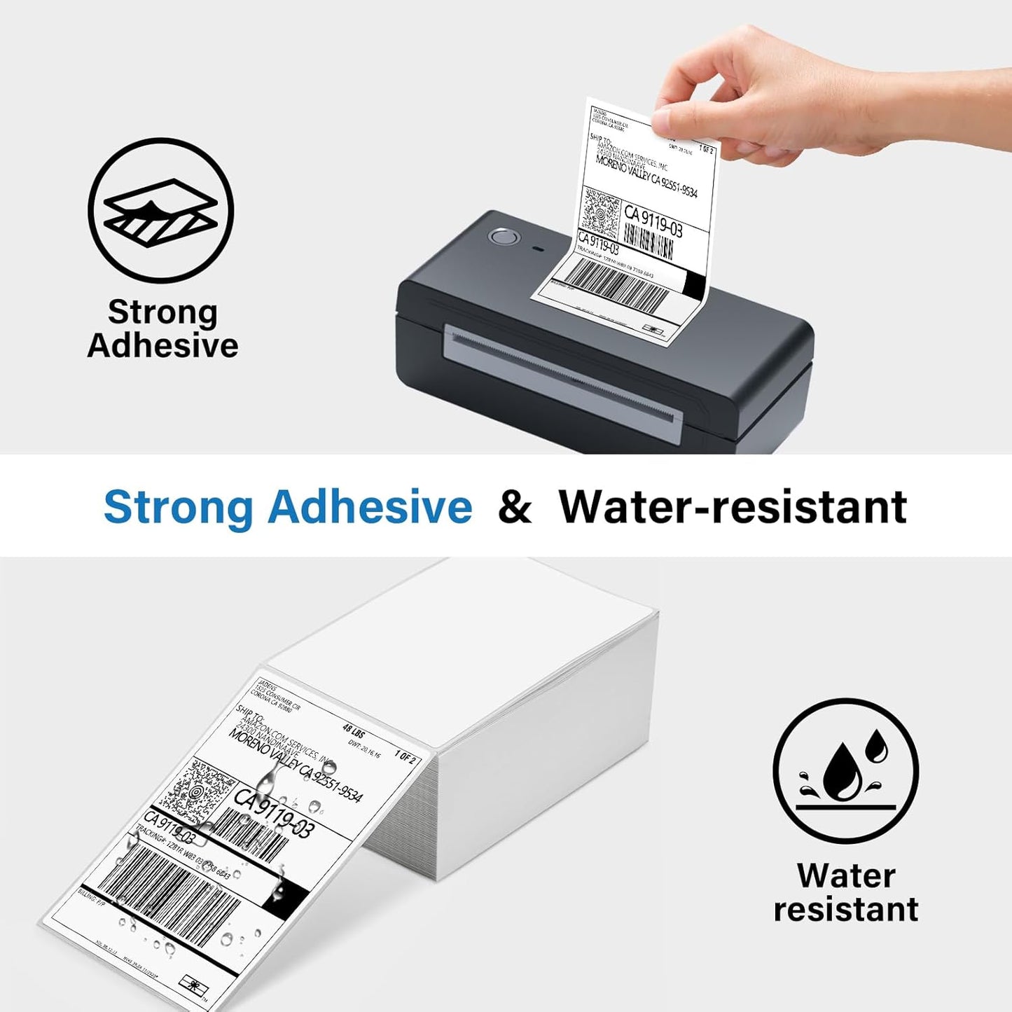 Gloryang 4x6" Shipping Labels - FanFold (500 Labels)