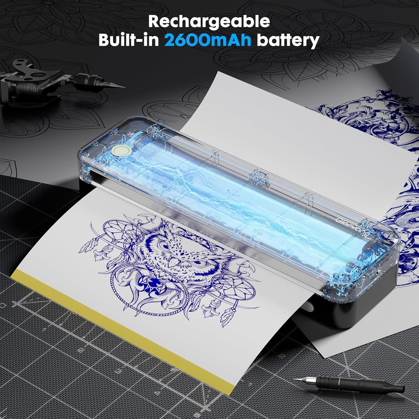 Gloryang 126BT Portable Wireless Thermal Tattoo Transfer Stencil Printer
