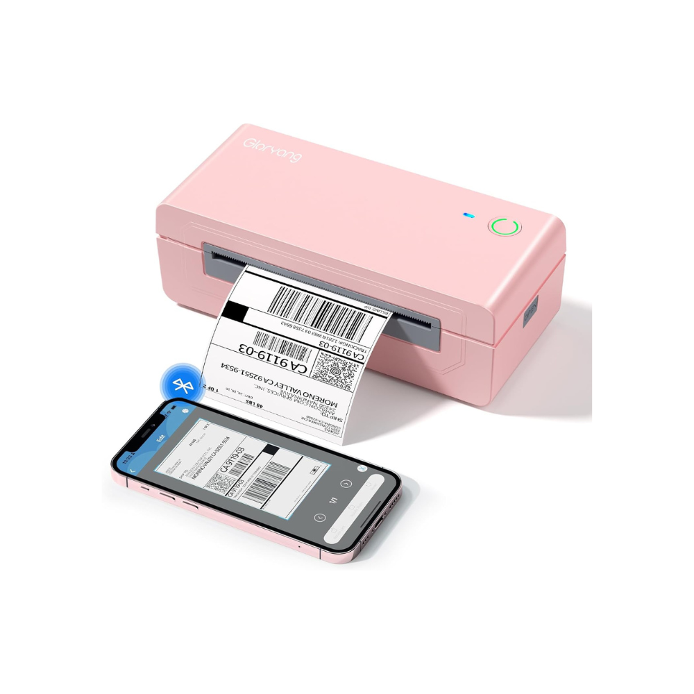 Gloryang 668BT Bluetooth Thermal Shipping Label Printer Pink