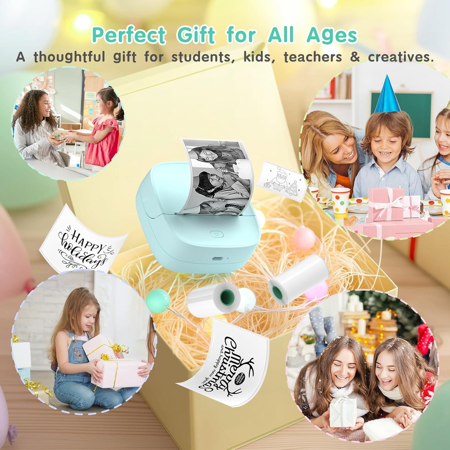 JD-23 Mini Thermal Sticker Printer Green