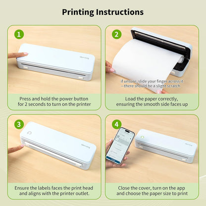 Gloryang PD-A4 Thermal Printer Paper 8.5''x11'' US Letter 4 Rolls