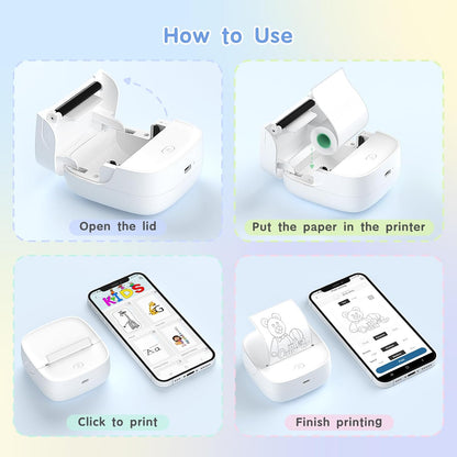 JD-23 Mini Thermal Sticker Printer White