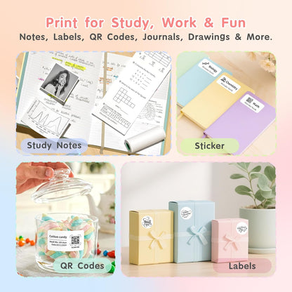 JD-23 Mini Thermal Sticker Printer Pink