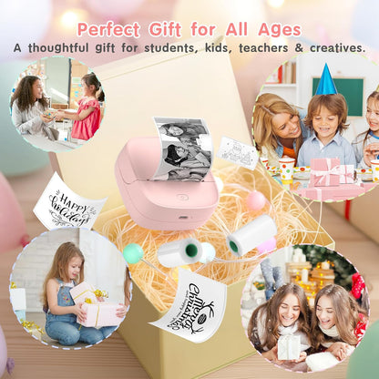JD-23 Mini Thermal Sticker Printer Pink