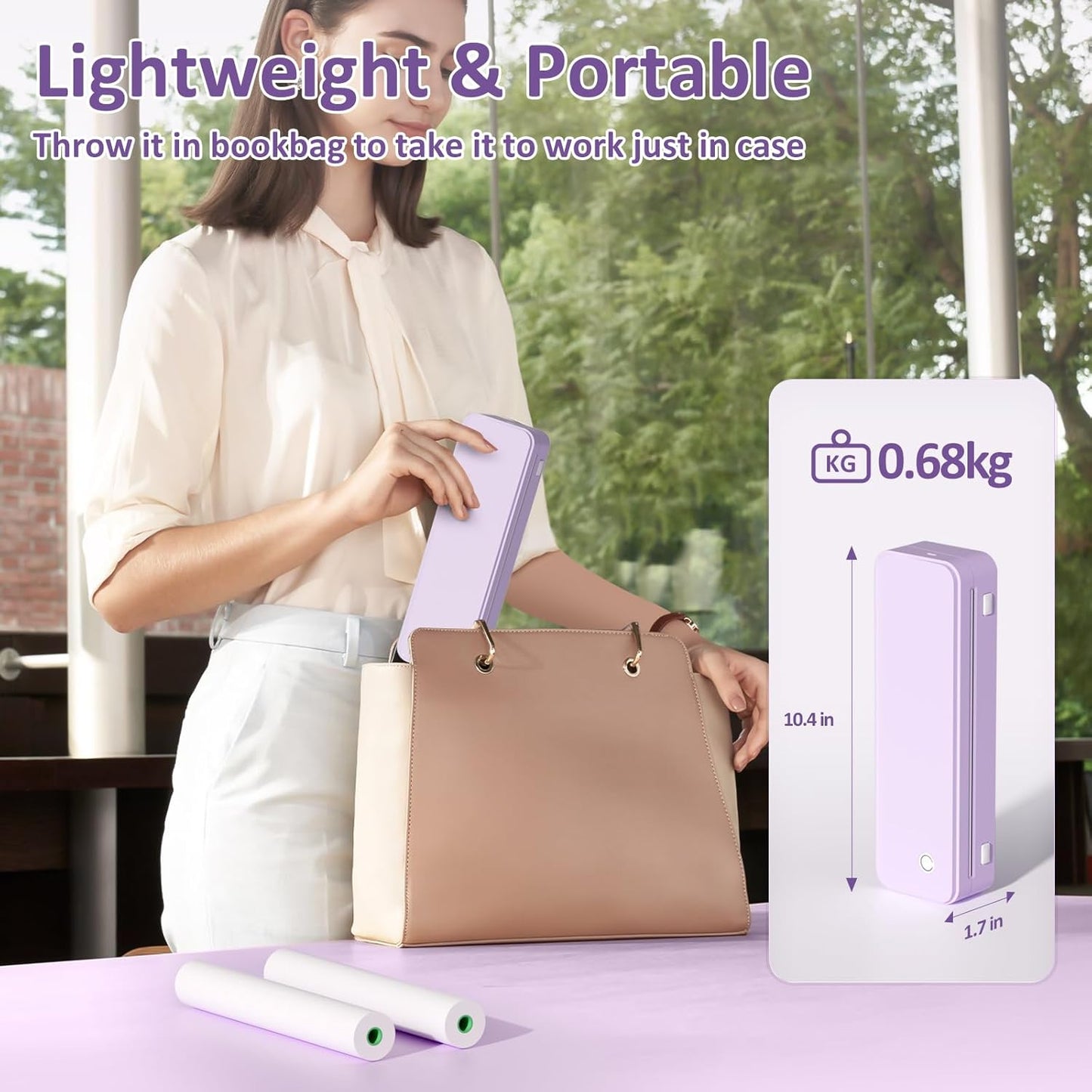 Gloryang PD-A4 Wireless Portable Thermal Printer Blue Purple
