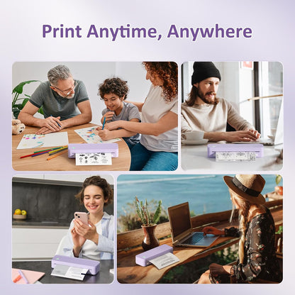 Gloryang PD-A4 Wireless Portable Thermal Printer Blue Purple