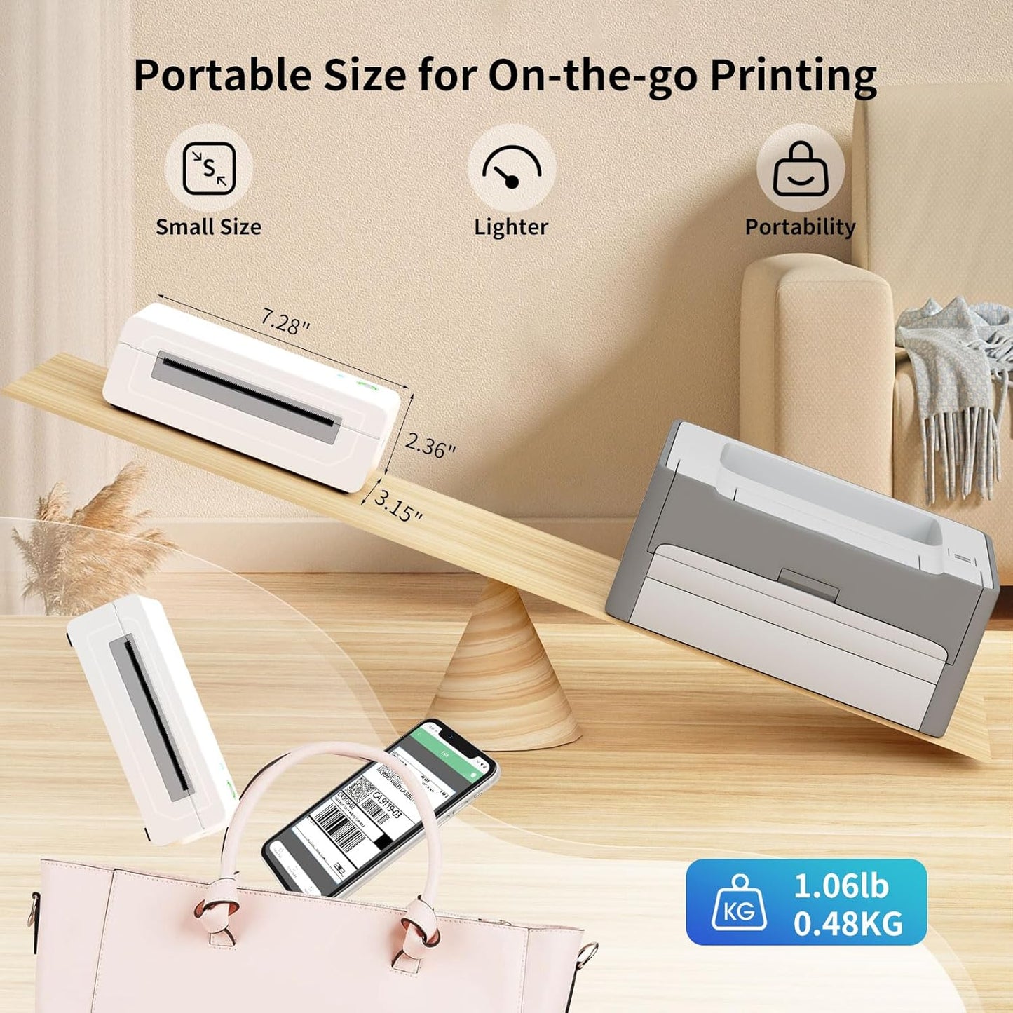 Gloryang 668BT Bluetooth Thermal Shipping Label Printer White
