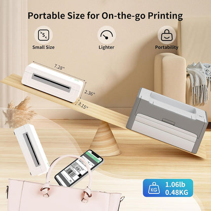 Gloryang 668BT Bluetooth Thermal Shipping Label Printer White