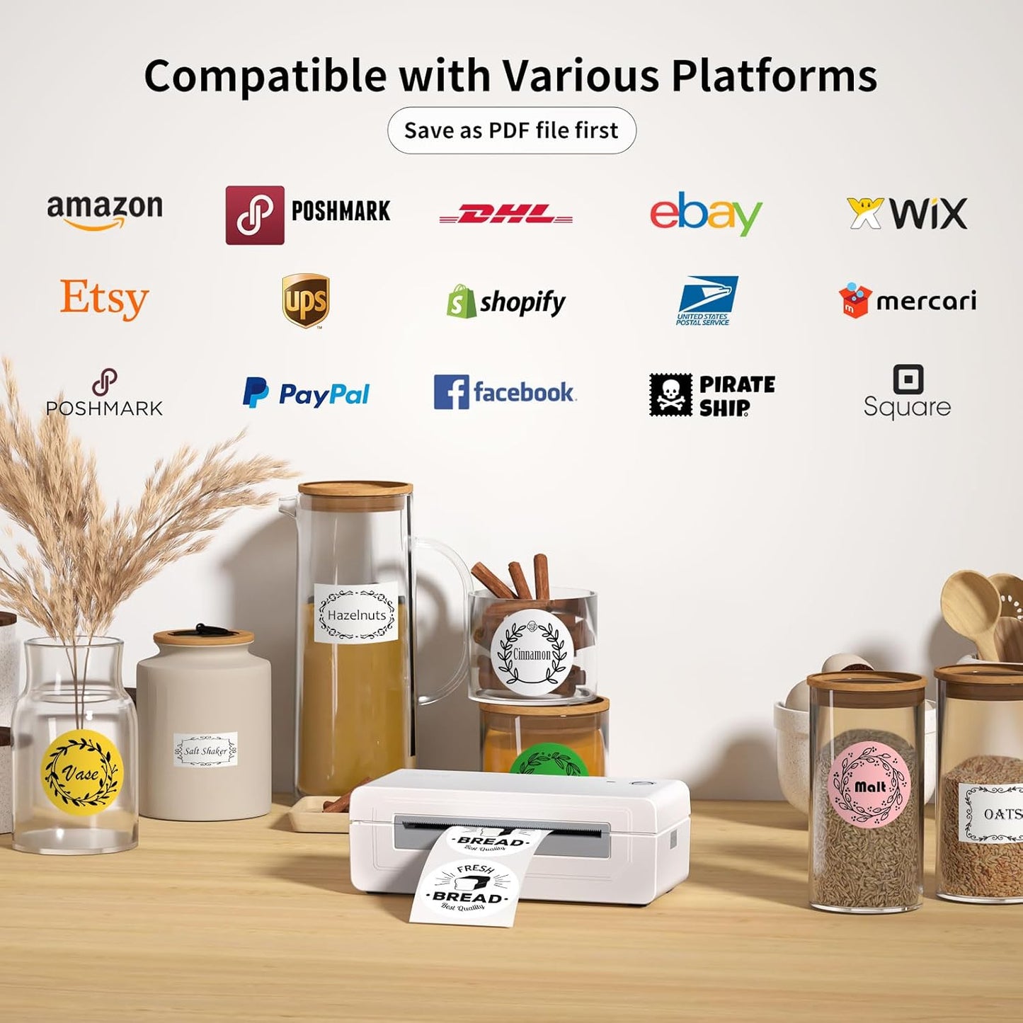 Gloryang 668BT Bluetooth Thermal Shipping Label Printer