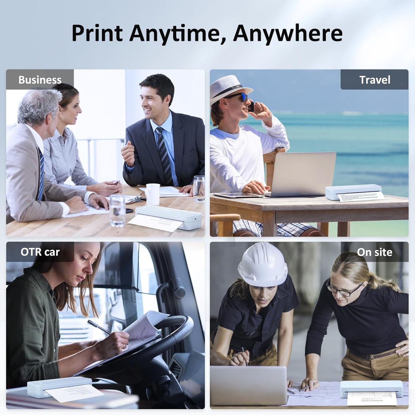 Gloryang PD-A4 Wireless Portable Thermal Printer Blue