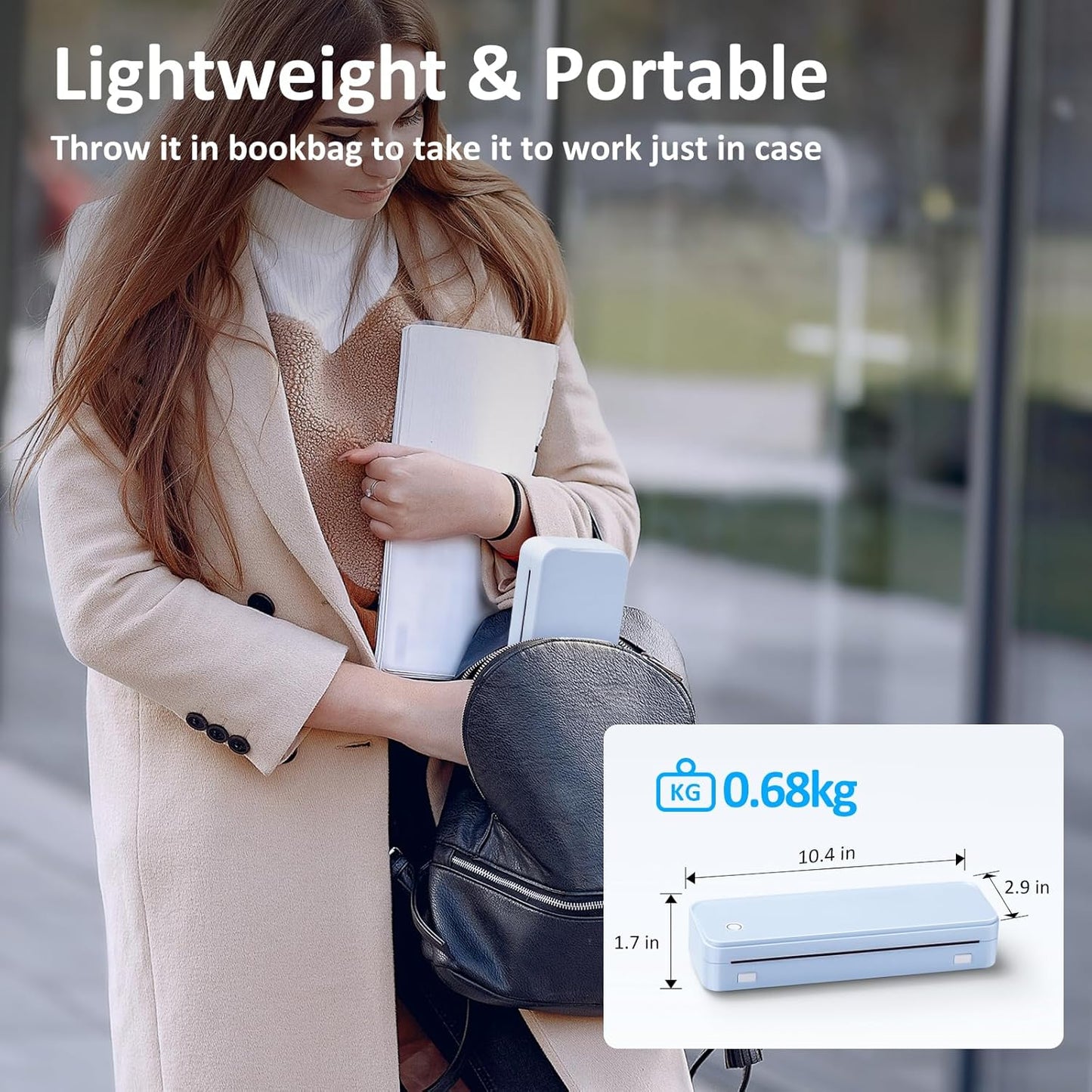 Gloryang PD-A4 Wireless Portable Thermal Printer Blue