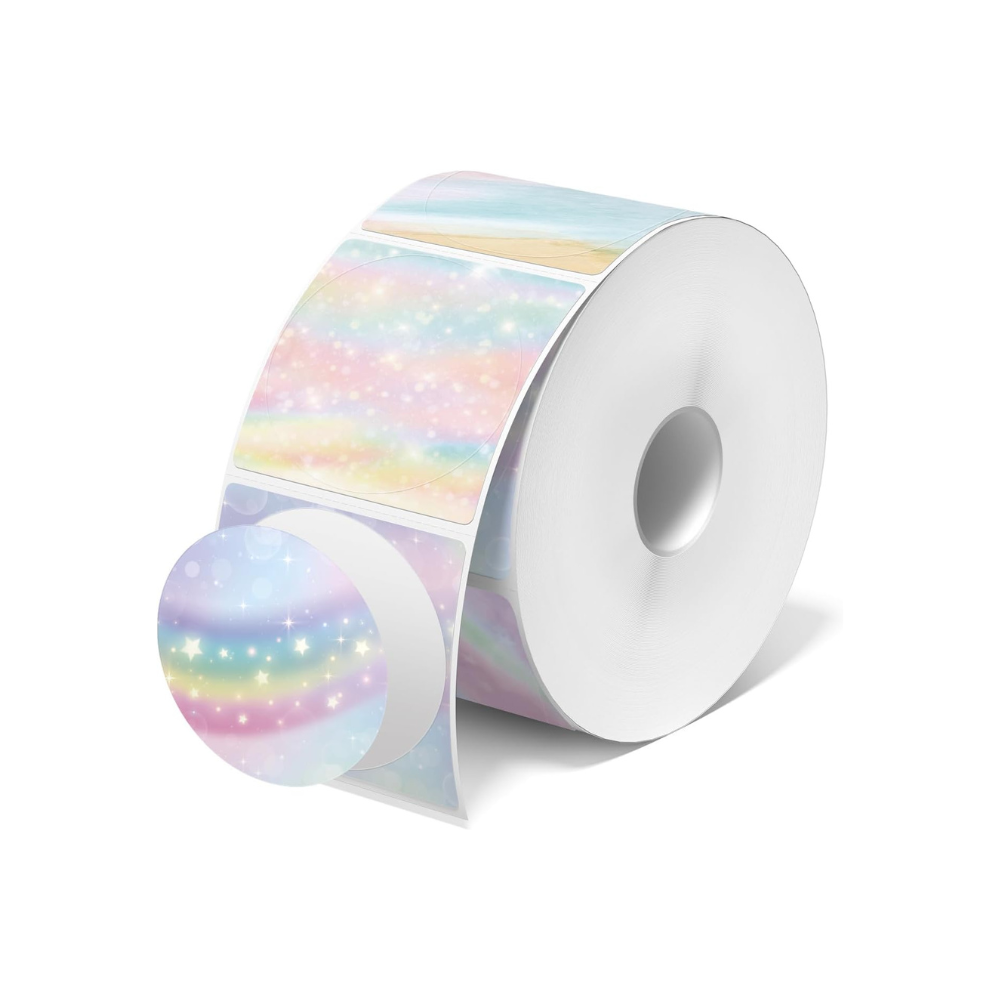 Gloryang 2" x 2" Thermal Printer Labels - 750 Labels/Roll Rainbow