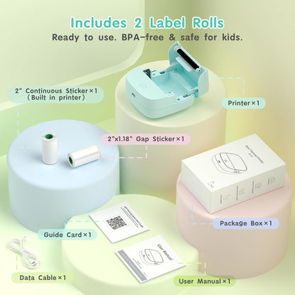 JD-23 Mini Thermal Sticker Printer Green