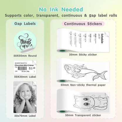 JD-23 Mini Thermal Sticker Printer Green