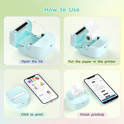 JD-23 Mini Thermal Sticker Printer Green