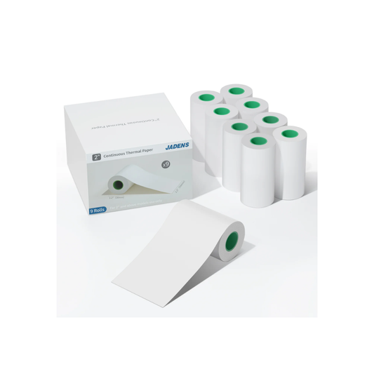 JADENS 2inch Thermal Printing Roll Paper White 9 Rolls White for JD-21/23